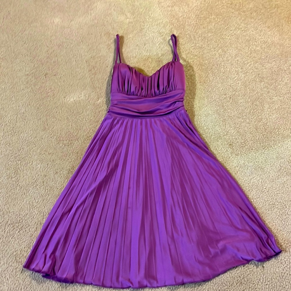 Juniors Size Small Miss Bison Lavender Dress. Padded bra, attached wrap belt